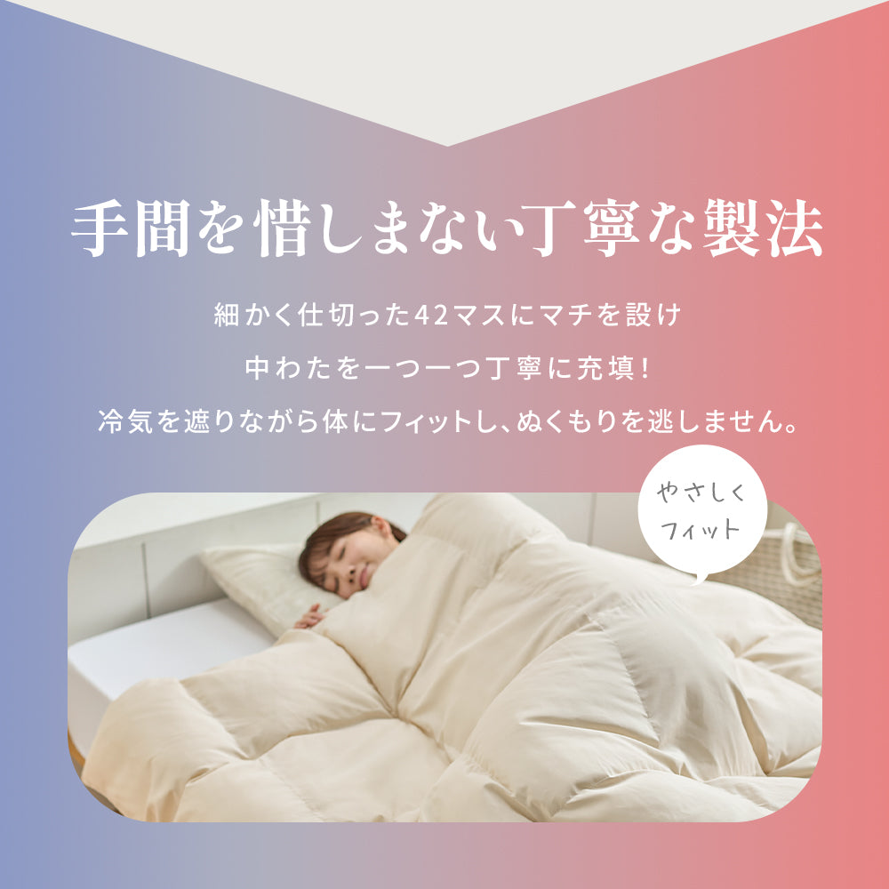 ふわ軽＆超あったかリバーシブル掛け布団（150×210cm）2個セット人工羽毛 人工羽毛／エアロゲル中わた／洗える】丸洗いできる軽ふわ掛け布団