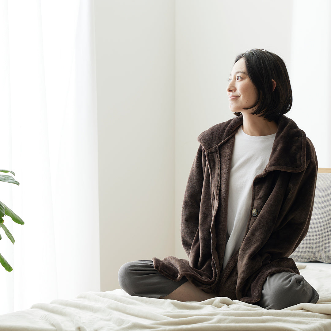 mofua プレミアムマイクロファイバー着る毛布 3wayハイネックタイプ